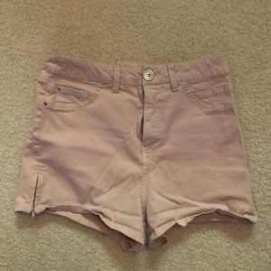 Light Peach High-Waisted Shorts